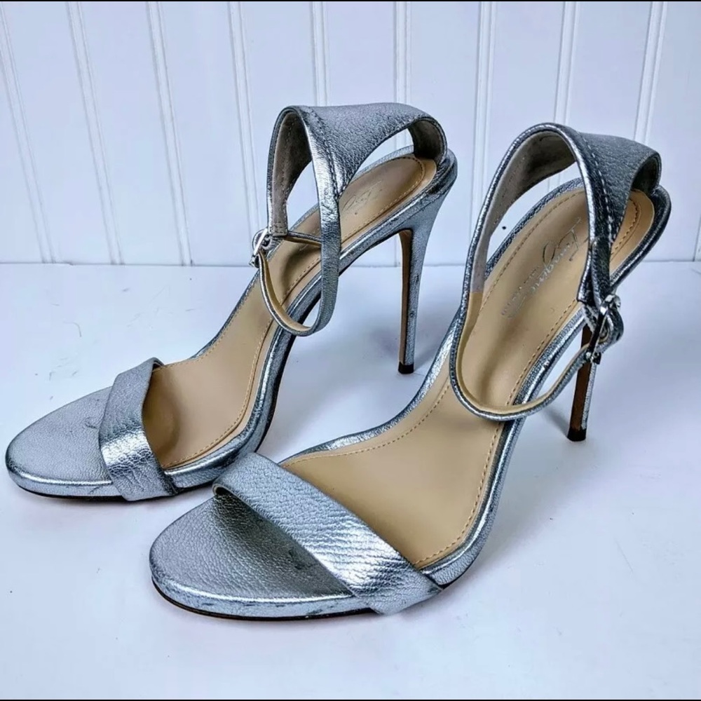 Imagine Vince Camuto Dacia2 Leather Silver Sandals
